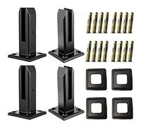 Poste para barandillas de Vidrio Negro Cuadrado Pinza para Vidrio, 4 Piezas Clip para Poste de balaustrada, para Paneles de 8mm - 12mm de Espesor, Jardín Balcón Abrazadera de Vidrio para Suelo (Color