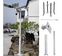 Poste para cámara de Exterior Ajustable de 5,95 m con diseño segmentado, Soporte de Montaje Resistente a la Intemperie y Anclaje al Suelo, Ideal para Sistemas de vigilancia.
