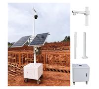 Poste para cámara de seguridad 230 280 330 400 450cm Poste Para Cámara De Vigilancia, Soporte De Montaje Para Paneles Solares Móviles Con 4 Ruedas Y 1 Caja De Almacenamiento(C,13 1/10 ft(4m))