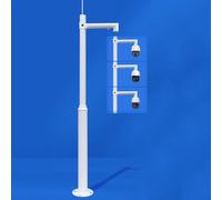 Poste para Camaras de Seguridad, Soporte Camara Vigilancia, Poste para Cámaras de Seguridad Exteriores y Paneles Solares(400cm/157in)