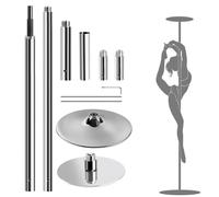 Poste Pole Dance Profesional de 45 mm de Acero con Modo estático y Giratorio, Palo de Baile Ajustable en Altura para Ejercicios Fitness
