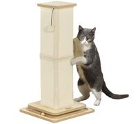 Poste rascador 3 en 1 PawHut, Poste rascador de 67 cm, Poste rascador de sisal para Gatos con Pelota de Juego, Poste rascador para Gatos, Mueble rascador para Gatos, Interior, Roble