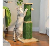 Poste rascador grande para gatos de interior para adultos, poste rascador definitivo con bola colgante de Sisal tejida, rascador alto para gatos, juguete para gatos AMT0316BK L