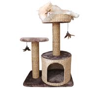 Poste rascador mediano modelo Larix natural con colgantes para gatos Croci