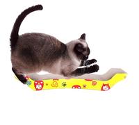Poste rascador ondulado para gatos, poste rascador de cartón para gatos de interior, poste rascador de cartón corrugado, cama ondulada horizontal con alfombrilla resistente a los arañazos para gatos