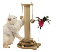 Poste Rascador para Gatos | Juego con Circuito,Poste Vertical Resistente con Caña De Juego Y 2 Bolas De Sisal para Mascotas