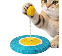 Poste rascador para gatos - Juguete interactivo de bola de sisal para hacer ejercicio | Base de madera resistente con fibra resistente a los arañazos y simulación de caza, estaciones de bienestar domé