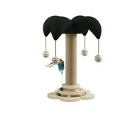 Poste Rascador para Gatos, Poste Rascador Alto de Sisal con Dispensador de Golosinas para Gatos, Juguete Interactivo para Gatos de Interior con Pista de Bolas de Madera,C