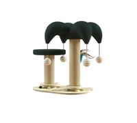 Poste Rascador para Gatos, Poste Rascador Alto de Sisal con Dispensador de Golosinas para Gatos, Juguete Interactivo para Gatos de Interior con Pista de Bolas de Madera,F