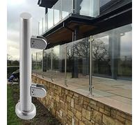 Poste Redondo Para Valla De Vidrio Exterior, Soporte Para Barandilla De Vidrio En Extremos, Medios Y Esquinas Para Patio, Terraza, Balcón Y Escaleras, Interior Y Exterior, Barandilla De Vidrio Para C