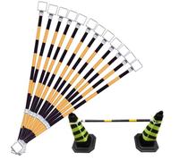 poste reflectante de PVC, Cono de tráfico extensible con película reflectante, 1,2 m a, multicolor, varios tamaños(Yellow and Black,12pcs)