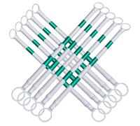 poste reflectante de PVC, Cono de tráfico retráctil telescópico multicolor (paquete 2, 20 unidades, 1,5 a 3 m)(Green and White,10pcs)