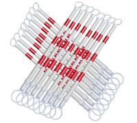 poste reflectante de PVC, Cono de tráfico retráctil telescópico multicolor (paquete 2, 20 unidades, 1,5 a 3 m)(Red and White,16pcs)