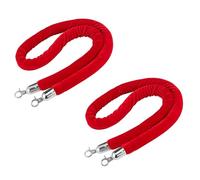 Poste Separador Paquete de 2 Cuerdas de Terciopelo Rojo. Cuerdas para Decoración de Fiestas con Ganchos de Metal, Alfombra Roja VIP Cuerdas Colgantes Barreras de Control de Multitudes ( Color : Velvet