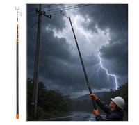 Poste telescópico aislado de alto voltaje, varilla ajustable de 6 a 30 pies para inspección de línea eléctrica, aparato de fibra óptica aislado para colgar cables con cabezal de gancho