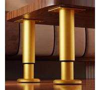 Poste telescópico ajustable para patas de muebles de fregadero, 2 piezas, soporte de acero inoxidable, 1830 cm de altura, acabado dorado, ideal para soporte de mesa y lavabo