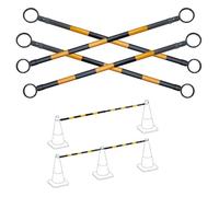 Poste telescópico de barrera de seguridad, Conos de tráfico retráctiles (paquete 4)(Yellow-black)