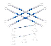 Poste telescópico de barrera de seguridad, Paquete de 4 varillas cónicas telescópicas multicolores 1,2 a m con película reflectante y anillos(Blue-white)