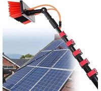 Poste telescópico para limpieza de ventanas, cepillo extensible alimentado con agua para limpieza de techos de invernaderos, limpieza de paneles fotovoltaicos/limpieza de ventanas (cabezal de cepillo