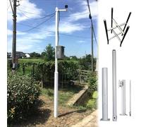 Poste y Soporte para cámara de vigilancia, Poste de alumbrado público segmentado para Todo Tipo de Clima con pararrayos para entradas de vehículos/Granjas (3,5 m/11,5 pies)