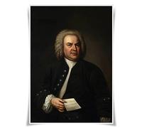 Póster A3 de los 10 mejores músicos con diseño de Músicos de fama mundial Imprimir Decoración para el hogar (Johann Sebastian Bach)