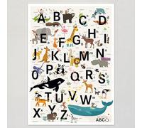 Póster ABC, cartel de las letras del abecedario alemán, póster para habitación infantil