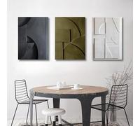 Póster Abstracto Con Estampado de Mármol y Rompecabezas Geométrico para Pared Ideal para Decorar Oficinas Salas de Estar Pasillos Cocinas y Dormitorios-(30*50cm/12*20pulgadas)*3PCS-Sin marco