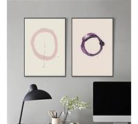 Póster abstracto de círculo zen Enso, impresión HD, lienzo, pintura, arte de pared, imagen para sala de meditación, sala de estar, decoración del hogar, 50 x 70 cm, 2 piezas, sin marco
