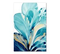Póster abstracto de flores y hojas grandes, cuadro de lienzo para pared, decoración para sala de estar (60x80cm,) sin marco