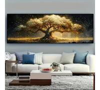 Póster abstracto de gran tamaño con diseño de árbol de la vida, impresiones en lienzo, vibrantes, estética moderna, impresiones artísticas horizontales grandes, arte de pared, decoración del hogar