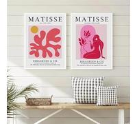 Póster abstracto de Matisse Picasso con flores, leopardo y tigre, láminas para pared, lienzo, decoración para sala de estar (40x60cm - 2 piezas)