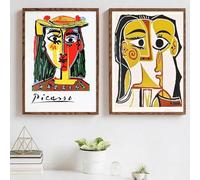 Póster abstracto de Picasso para pared, diseño de galería, tonos neutros, impresiones en lienzo de colores nórdicos, decoración para el hogar y el dormitorio, 80 x 120 cm, 2 piezas sin marco
