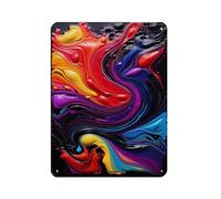 Póster abstracto del abismo crepúsculo de hojalata de metal vintage para pub, club, cafetería, bar, decoración de pared del hogar, póster retro de 30 x 40 cm