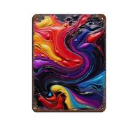 Póster abstracto del abismo crepúsculo de hojalata de metal vintage para pub, club, cafetería, bar, decoración de pared del hogar, póster retro de 30 x 40 cm