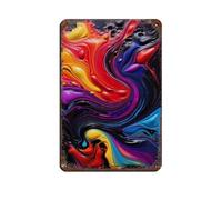 Póster abstracto del abismo crepúsculo de hojalata de metal vintage para pub, club, cafetería, bar, decoración de pared del hogar, póster retro de 8 x 12 pulgadas (20 x 30 cm)