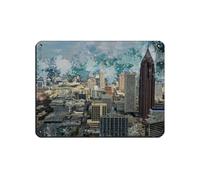 Póster abstracto del horizonte de Atlanta, letrero de estaño, vintage, metal, pub, club, cafetería, bar, hogar, decoración de pared, póster retro de 30 x 40 cm