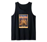 Póster aéreo Vintage de Nueva York Times Square Camiseta sin Mangas