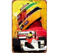 Póster Alternativo de Fórmula 1 Ayrton Senna Legend F1 - Deportivo de Metal 8 x 12 Pulgadas (20 x 30 cm) - Retro, Regalo, Decoración de Pared para Bar, Cafetería, Restaurante