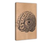 Póster anatómico de cerebro con ojo, decoración de dormitorio, paisaje, oficina, habitación, regalo, 20 x 30 cm