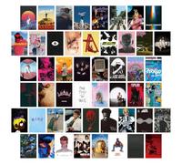 PóSter Art Deco,50 PCS PóSter EstéTico Collage De Pared De Portada De áLbum EstéTico Aesthetic Wall Collage Kit Collage de Pared Póster de Banda de Rock