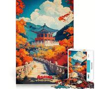 Póster artístico Andong Rompecabezas para Adultos 1000 Piezas Juego para estimular la Mente Corte láser Actividad Relajante para Grupos en Interiores (50x75cm)