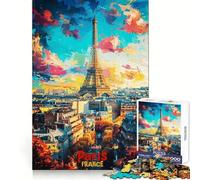 Póster artístico con Vista panorámica de París Rompecabezas para Adultos de 1000 Piezas Fortalece la Memoria Divertido y Relajante Regalo Ideal para Festivales (50x75cm)