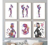 Póster artístico de amor familiar de neón para madre embarazada, lienzo impreso, arte de pared, imagen para sala de estar, dormitorio infantil, decoración del hogar, 40 x 60 cm, 6 piezas, sin marco