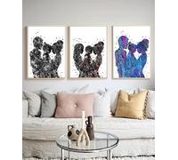 Póster artístico de amor familiar neón, lienzo impreso con la imagen de una madre embarazada, arte de pared para sala de estar, decoración infantil para el hogar (40x60cm/3 piezas sin marco)