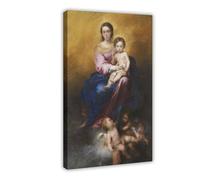 Póster artístico de Bartolome Esteban Murillo con impresión moderna de la Virgen del Rosario para decoración de dormitorio familiar, 20 x 30 pulgadas