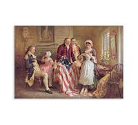 Póster artístico de Betsy Ross con la bandera americana de costura y arte de pared, diseño moderno de dormitorio familiar, sin marco, 20 x 30 pulgadas (50 x 75 cm)