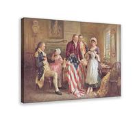 Póster artístico de Betsy Ross con la bandera americana de costura y arte de pared, marco moderno para decoración de dormitorio familiar, 60 x 90 cm