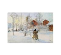 Póster artístico de Carl Larsson Painter's"s The Yard And Wash", lienzo de pintura para pared, arte de decoración moderna para el hogar, obras de arte de 50 x 75 cm