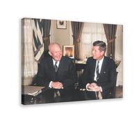 Póster artístico de Dwight D Eisenhower Sharing A Light Moment With President John F. Kennedy y arte de pared, 20 x 3 pulgadas