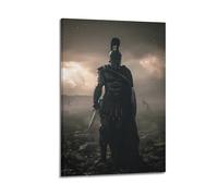 Póster artístico de El último guerrero espartano de pie, lienzo estético, póster de música vintage y películas, pintura decorativa para sala de estar, dormitorio, 60 x 90 cm, estilo marco